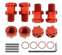 KLHYTGFA Adapters Kit For Arr-ma 1/10 3S Granite Mega Senton Typhon RC Car Upgrade Parts Hex 14mm to 17mm Wider 13mm Adapters Convert(Rot)