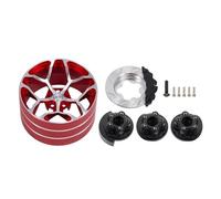 KLHYTGFA Aluminium Remote Control Steering Wheel Handwheel for RC Transmitter TQI Flysky Noble NB4 X6 X4 SANWA MT44 Futaba 7PX 4PX RC4GS(Rot)