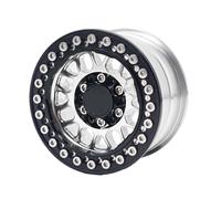 KLHYTGFA For 1/10 RC Crawler KMC Metal Wheel Hub 1.9-inch Upgrade Parts for SCX10 TRX4 Defender RC4WD D90 K10(Black silver 4pcs)