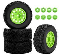 KLHYTGFA For 12/14mm Hex RC Wheels and Tires for 1/10 Slash 2WD 44 Arr-ma Rc4wd Hex Detachable Replacement(grn)