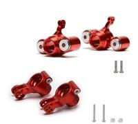 KLHYTGFA For AR330505 Front Steering Block Hubs Cup AR330404 Rear Hub Aluminum For RC Car Parts ARR-MA 1/8 6S(Front Rear Red 4Pc)