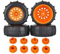 KLHYTGFA For RC Off Road Snow Sand Paddle Tires 4pcs Replacement for 1/10 Short-Course Truck 727 slash K1 RC Car Parts(Orange)