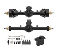 KLHYTGFA For SCX24 Metal V2 Isokinetic Front Rear Axles and Servo Set +5MM Isokinetic 3-Section CVD With 52° Steering Angle for 1(Schwarz)