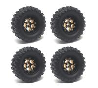 KLHYTGFA Hot Team Brass Offset 3.6mm Beadlock 0.7'' Wheel Rims Tire 20mm Outer Diameter for AXIAL SCX30 Ford Bronco 4X4 Jeep Upgrade Part(Silver Screw Tire)