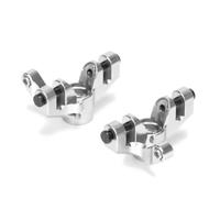 KLHYTGFA LOS234012 Front C Hubs LOS234013 Knuckle Arms Steering Spindle For RC Car Part Team Losi 1/10 Rock Rey Desert Truck(Steering Arms silver)