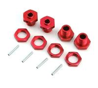 KLHYTGFA Metal 17Mm Wheel Hex Hub Adapter With Nut For Arrma 1/8 3S Typhon 1/10 Big Rock V3 RC Car Upgrade Parts Accessories Kit(Rot)