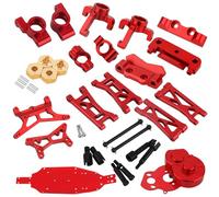 KLHYTGFA Steering Knuckles C Hubs Suspension Arms Bulkhead Shock Mount CVD Shaft For Losi Micro B 1/24 RC Car 2WD Buggy RTR Upgrade Parts(Red Set)