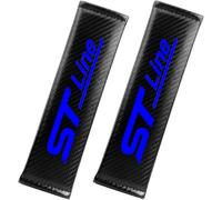 KLHYWEN 2 Pcs Shoulder Seat Belt Covers for Fo-rd ST Focus 2 3 Fiesta, Carbon Fiber Seat Belt Padding Cover Protector Comfort Car Harness Pads,Blue