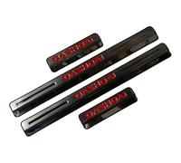 KLHYWEN 4 Pcs Stainless Steel Car Scuff Plate for NIS-san Qashqai J10 J11 J12 2016-2022 Car Door Sill Protector Anti Scratch Kick Plates Styling Decoration Accessories,Red
