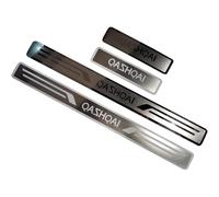 KLHYWEN 4 Pcs Stainless Steel Door Sill Protector for Nis-san Qashqai, Car Threshold Cover Edge Non-Slip Scuff Guard Protection Strip Sticker, Auto Styling Decoration Interior Accessories,Silver