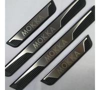 KLHYWEN 4 Pcs Stainless Steel Door Sill Protector for Op-el Vauxhall Mokka X, Car Threshold Cover Edge Non-Slip Scuff Guard Protection Strip Sticker Styling Decoration Interior Accessories,Silver