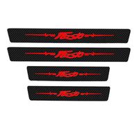 KLHYWEN 4Pcs Car Carbon Fiber Door Sill Kick Plates, for Fo-rd Fiesta, Outer Door Sill Welcome Pedal Scuff Guard Threshold Plate Sticker Trim Protection Accessories,Red