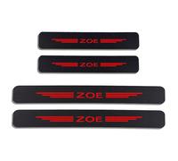 KLHYWEN 4Pcs Car Carbon Fiber Door Sill Kick Plates, for Ren-ault ZOE, Outer Door Sill Welcome Pedal Scuff Guard Threshold Plate Sticker Trim Protection Accessories,Red