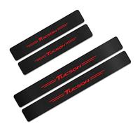 KLHYWEN 4pcs Car Door Sill Protector Strips Carbon Fiber Threshold Protective Film Kick Plate Cover Sticker for Hyun-dai Tucson Car Accessories,Red