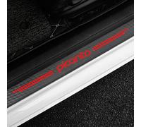 KLHYWEN 4pcs Carbon Fiber Car Door Sill Protector for KI-A Picanto, 4D Sill Scuff Plate Sticker Auto Welcome Pedal Threshold Decorative Accessories,Red