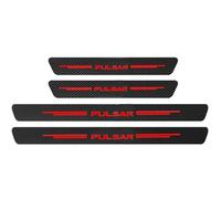 KLHYWEN 4pcs Carbon Fiber Car Door Sill Protector for Nis-san PULSAR, 4D Sill Scuff Plate Sticker Auto Welcome Pedal Threshold Decorative Accessories,Red