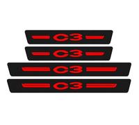 KLHYWEN Car Door Sill Protector for Citr-oen C3, 4Pcs Anti Scratch Carbon Fiber Threshold Edge Entry Guard Stickers Kick Plates Styling Accessories,Red