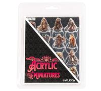 KLIBEN Set of 16 Acrylic Miniatures for DND Figures 2D for Dungeons and Dragons Starter Set Kit D&D 5E Miniatures Plastic Role Playing Accessory as Pathfinder Role Playing Gifts DM Players