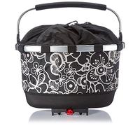 KLICKFix Unisex Adult Carrybag GT Textile Basket for Racktime Pannier Rack, Fleur Black, 24 Litres