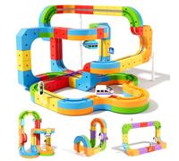 KlickRail 88PCS Electric Train Track Set | With Flexible 3D Track, Motorized Car, Gravity Defying, ABS Plastic, for Ages 3-8, Building and Race Toy