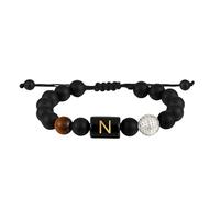 KLIFOWDY Bead Bracelet Men Golf Bracelets Initial Bracelet Adjustable 5.5''-10'' Mens Bracelets Beads with A-Z Letter Jewelry Gifts for Men with Card, Golf-N, no gemstone