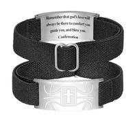 KLIFOWDY Bracelets for Men Boys Basketball Cross Bracelet Elastic Strap Stainless Steel Adjustable Bible Verse Bracelets Christian Jewelry Father's Day or Graduation Gifts, First Communion, no