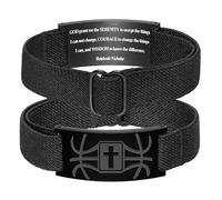 KLIFOWDY Bracelets for Men Boys Basketball Cross Bracelet Elastic Strap Stainless Steel Adjustable Bible Verse Bracelets Christian Jewelry Father's Day or Graduation Gifts, First Communion, Stainless