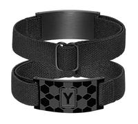 KLIFOWDY Men Bracelet Soccer Bracelets for Men Initial Bracelet Elastic Strap Stainless Steel 4.3''-10'' Adjustable Bracelets Jewelry Gifts for Him Teen, Black-Y, no gemstone