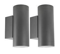 Klighten 2 pcs Outdoor Wall Light IP65 Up Down Outdoor Indoor Wall Lighting Modern Aluminum Wall Lamp for Garden Entrance Corridor Courtyard, Socket GU10, Bulb not Included, Dark Gray