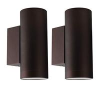 Klighten 2 pcs Outdoor Wall Light IP65 Up Down Outdoor Indoor Wall Lighting Modern Aluminum Wall Lamp for Garden Entrance Corridor Courtyard, Socket GU10, Bulb not Included, Bronze