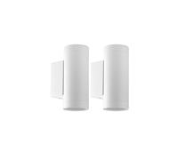 Klighten 2 pcs Outdoor Wall Light IP65 Up Down Outside Wall Lighting Modern Aluminum Wall Lamp for Garden Entrance Corridor Courtyard, Socket GU10, Wh