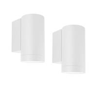 Klighten 2 pcs Outdoor Wall Lights IP65, Outside Down Lights, Exterior Wall Lighting Aluminum Modern Wall Lamp for Garden Entrance Terraces Corridor, Socket GU10, Bulbs not Included, White