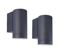 Klighten 2 pcs Outdoor Wall Lights IP65, Outside Down Lights, Exterior Wall Lighting Aluminum Modern Wall Lamp for Garden Entrance Terraces, Socket GU10, Bulbs not Included, Anthracite