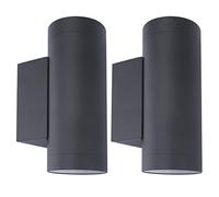 Klighten 2 pcs Outdoor Wall Lights IP65, Up Down Outside Lights, Exterior Lighting Aluminum Modern Wall Lamp for Garden Entrance Terraces, Socket GU10, Bulb not Included, Anthracite