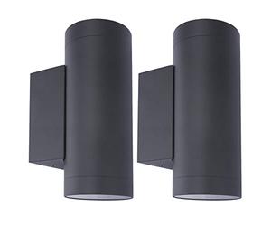 Klighten 2 pcs Outdoor Wall Lights IP65, Up Down Outside Lights, Exterior Lighting Aluminum Modern Wall Lamp for Garden Entrance Terraces, Socket GU10, Bulb not Included, Anthracite