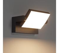 Klighten 24W LED Wall Light Outdoor Indoor Waterproof IP65 Adjustable Lamp Modern Outdoor Light Aluminum Wall Lighting for Entrance Stairs Garden Hallway, Black, Warm White 2700K-3000K