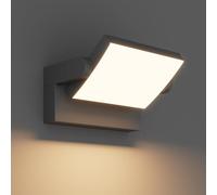 Klighten 24W LED Wall Light Outdoor Indoor Waterproof IP65 Adjustable Lamp Modern Outside Light Aluminum Wall Lighting for Entrance Garden Balcony, Dark Gray, Warm White 2700K-3000K