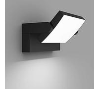 Klighten 24W LED Wall Light Outdoor Indoor Waterproof IP65 Adjustable Wall Lamp Modern Exterior Light Aluminum Wall Lighting for Entrance Garden Hallway, Black, 1500 Lumen, Cold White 5700K-6000K