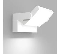 Klighten 24W LED Wall Light Outdoor Indoor Waterproof IP65 Wall Lamp Modern Aluminum Outside Wall Light with Swiveling LED Panel for Entrance Garden Corridor, White, Cold White 5700K-6000K