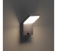 Klighten 24W Outdoor Wall Light with Motion Sensor Waterproof IP65, Modern Aluminum Outside Light Mains Powered for Entrance Garden Terrace, Anthracite, Natural White 4000K