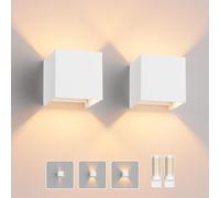 Klighten 2PCS Modern LED Wall Lights Up and Down Wall Lamp Outdoor/Indoor Wall Sconce Lights, Adjustable Beam Angle, Warm White 3000K, White (G9 LED Bulb Include)