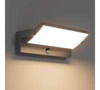 Klighten 45W Outdoor Wall Light with Motion Sensor Waterproof IP65, Aluminum Outside Lights with Sensor and Swiveling LED Panel for Entrance Garden Terrace, 3480LM, Warm White 3000K, Anthracite