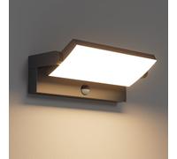 Klighten 45W Outdoor Wall Light with Motion Sensor Waterproof IP65, Aluminum Outside Lights with Sensor and Swiveling LED Panel for Entrance Garden Terrace, 3480LM, Warm White 3000K, Black