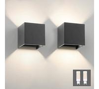 Klighten Modern LED Wall Lights Up and Down Wall Lamp Indoor/Outdoor Wall Sconce Lights for Living Room, Bedroom, Hallway, Natural White 4000K, Dark Gray (G9 LED Bulb Include)