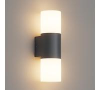 Klighten Outdoor Wall Light E27, Up Down Wall Lamp, IP54 Modern Outside Lights, for Garden Patio Terrace Porch, Max 40W, Aluminum, Anthracite,Bulbs not Included