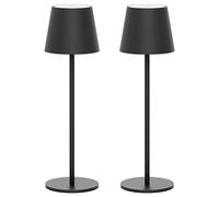 Klighten Pack of 2 LED Dimmable Battery Table Lamps, Anthracite, Wireless Rechargeable Table Lamp for Indoor and Outdoor Use with USB-C, Warm Light Colour 3000 K, Aluminium, IP54 Waterproof