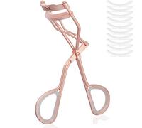 KLIHN - Exclusive Eyelash Curler Rose Gold lash Curler incl. 5 Extra Replacement Rubber Pads- The Make-up Tool for Perfectly Curved Eyelashes Made of high-Quality Carbon Steel (Matt)