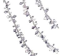 Klikel Iridescent Silver Large Twinkle Ice Double Twist Bead Garland, Set of 2 Each 10 Feet
