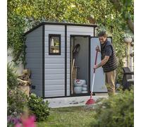 Klikstrom Senner 6X4 Ft Pent Grey Resin Shed With Floor & 1 Window