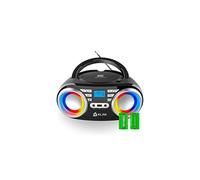 KLIM B3 CD Boombox Portable Audio CD Player, FM Radio, Rechargeable Battery, Bluetooth, MP3 and AUX. Equipped with Super Bass Neodymium Speakers,